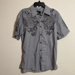ROAR mens short sleeve button down shirt